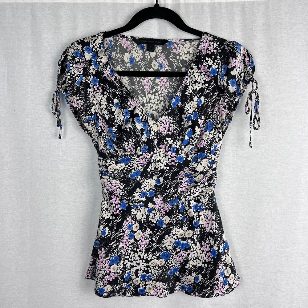 Vintage Y2K Express Top Silk Babydoll Asian Floral Fairy Whimsigoth Going Out